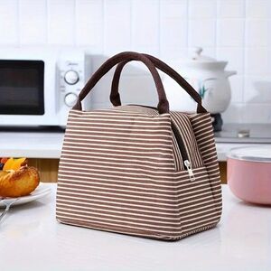 1pc Reusable Leak-Proof Washable Oxford Cloth Insulated Lunch Bag